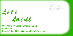 lili loidl business card
